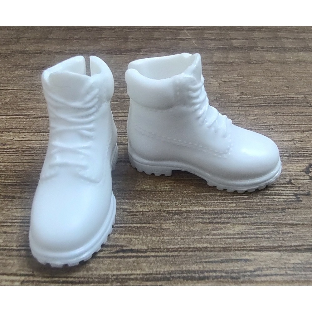 Barbie Combat Boots White Hiking Shoes Doll Accessories Z26